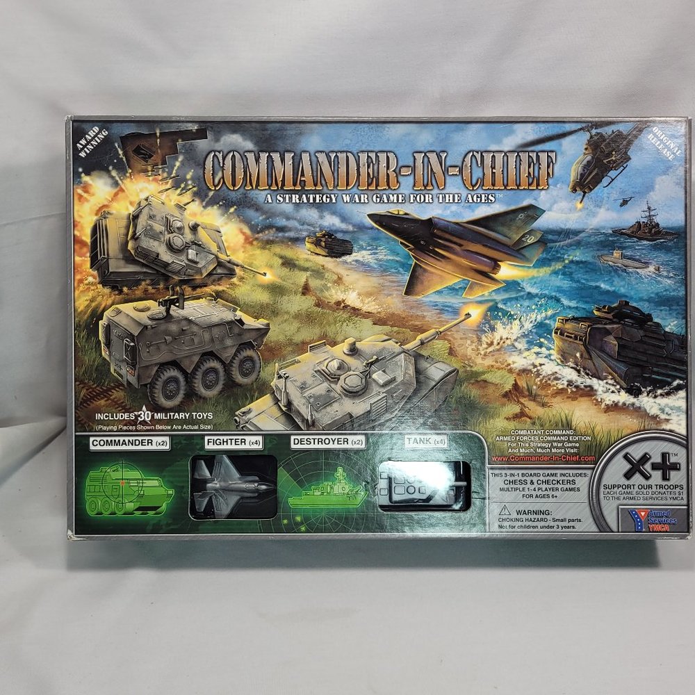 X Plus Commander in Chief 3 in 1 Strategic War, Chess ,Checkers Board Game USA